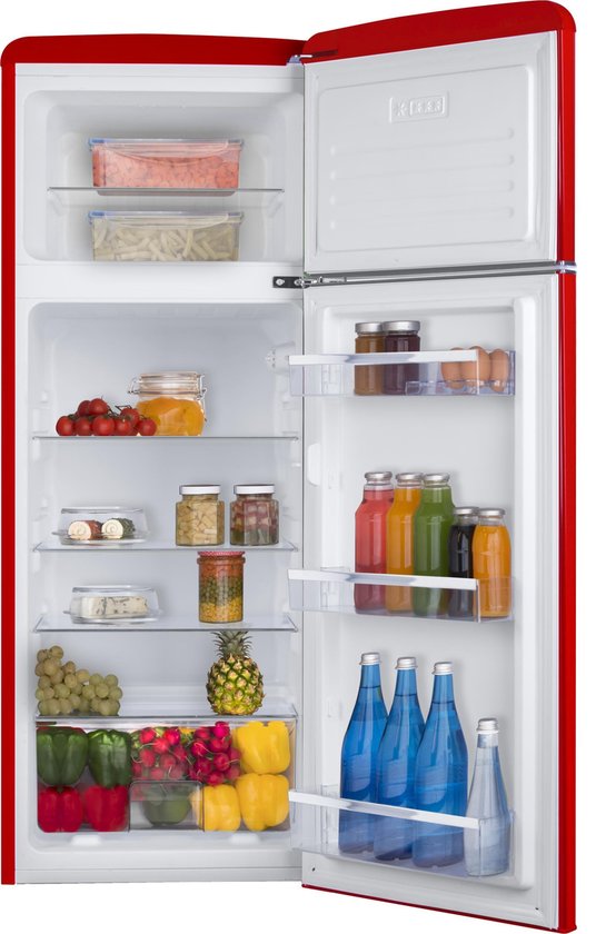 AR7252R Amica Retro Koel-Vriescombinatie - Rood - 166.5 cm Hoog