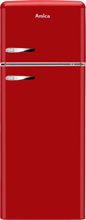 AR7252R Amica Retro Koel-Vriescombinatie - Rood - 166.5 cm Hoog