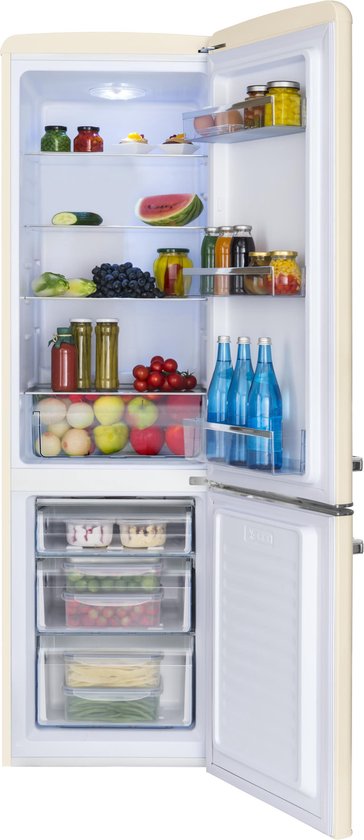 AR8242C Amica Retro Koel-Vriescombinatie - Crèmekleur (Beige) - E label