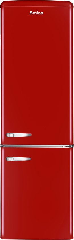 AR8242R Amica Retro Koel-Vriescombinatie - Hoogglans Rood - E label