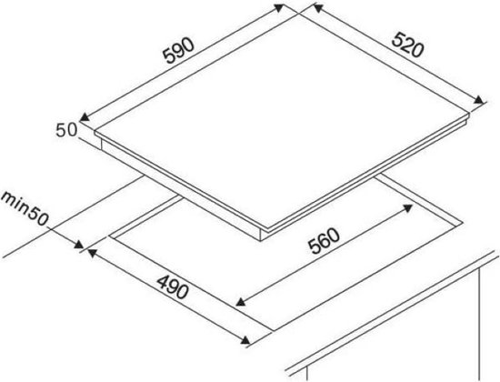 AV3540 Amica Keramische Kookplaat 4 kookzones -1,2 of 3 fase2