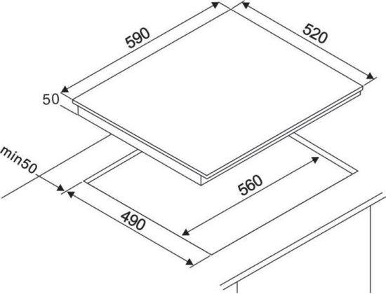 AV3540C Amica - Inbouw Vitro-keramische kookplaat - Auto Cut Off